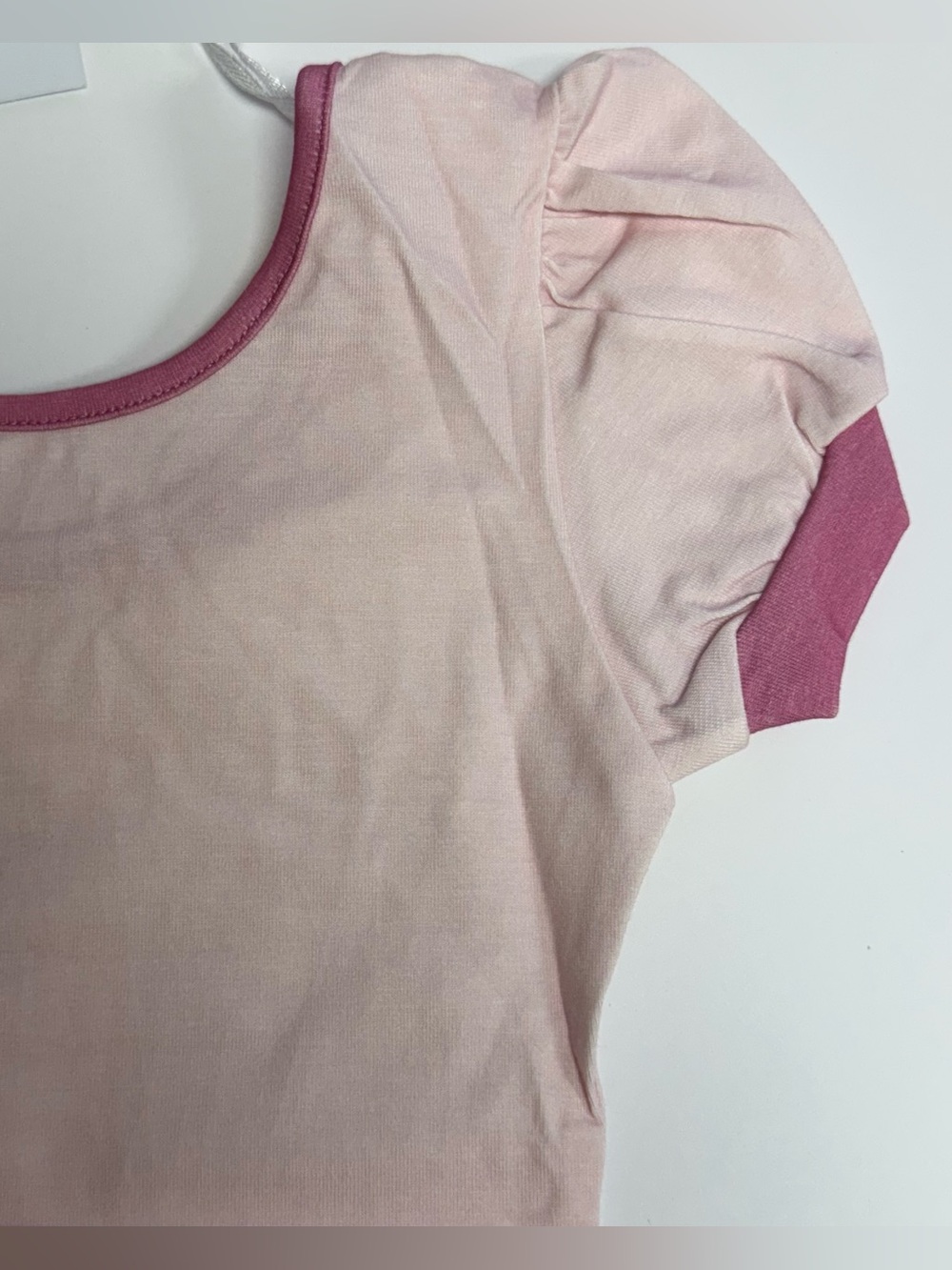 Omi Jo Mauve Morn Leotard Light Pink Dark Trim Cap Short Sleeve Girls 3T WDW NWT - Picture 7 of 9
